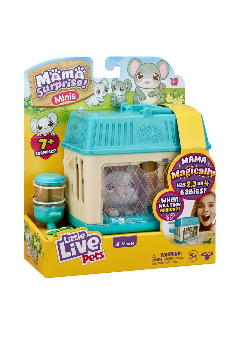 Little Live Pets Mama Surprise Mini Lil' Mouse Interactive Plush Toy  [Magically Has 2, 3 OR 4 Babies!]