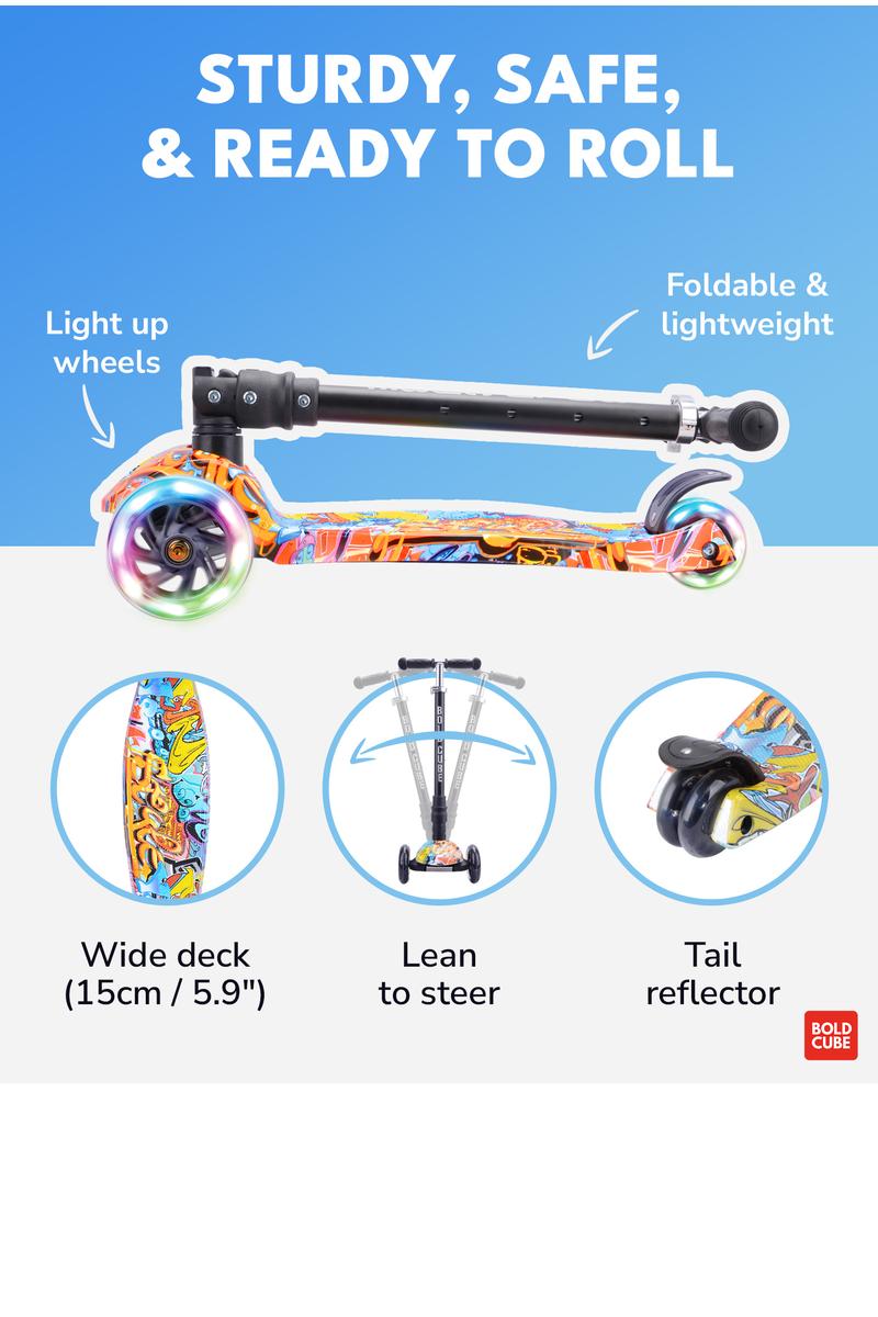 Trottinette Enfants BOLDCUBE Big Wheeler 7+ Ans - Roues XXL Suspension Hauteur Ajustable