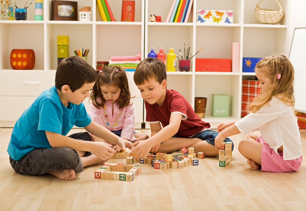 Children with hot sale toys